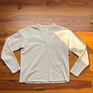 J. Crew Cream V-Neck Long Sleeve